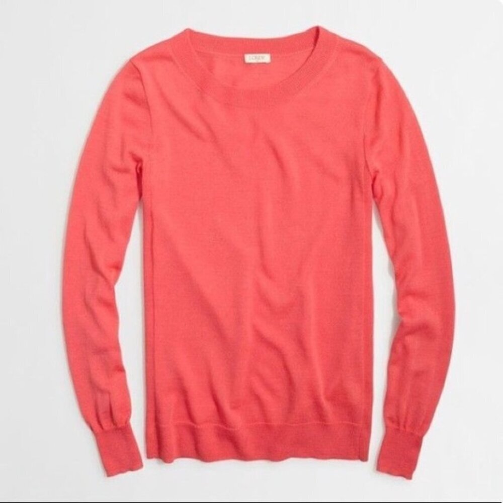 J. Crew Factory | Soft Red/Coral  Lightweight Cotton Teddie Sweater, Size M